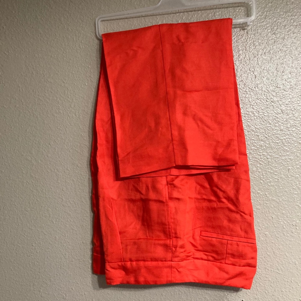J Crew Bright Orange Linen Pants w/ tags